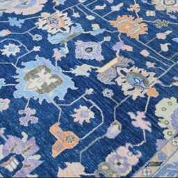 8x10 Oushak Hand Knotted Wool Rug Traditional Blue Vintage Rug, Tree Of Life, Navy Floral Runner - 9x12 Ft Bedroom, Hallway, Kitchen - thumbnail 2