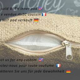 Upcycled Burlap Pillow Brazilian Coffee Sack Cushion, Sustainable Decor - thumbnail 3