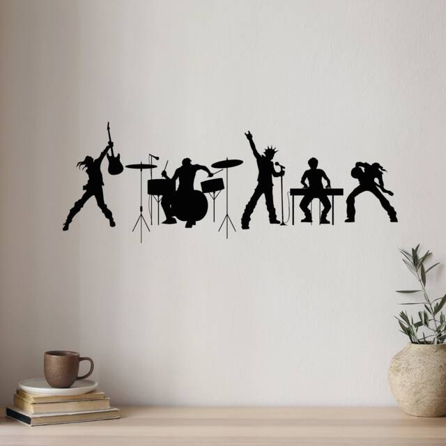 Music Band Vinyl Wall Decal Rock Pop Musical Art Teen Room Decor Boys Bedroom Decoration Interior Stickers Mural - #2961Di - image 1
