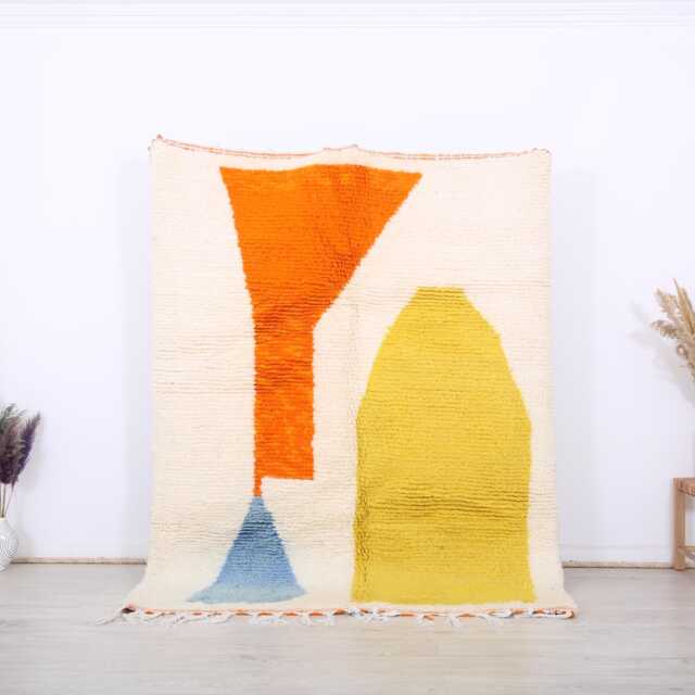 Moroccan Rug, Beniourain 5.7x7.7 Ft, Fabulous Yellow & Orange Carpet - image 1