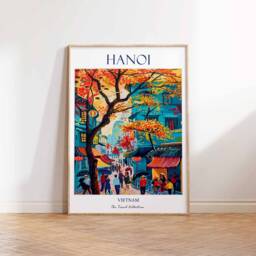 Hanoi Poster, Vietnam Southeast Asia Asian Travel Print, Print - thumbnail 2