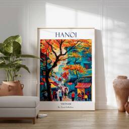 Hanoi Poster, Vietnam Southeast Asia Asian Travel Print, Print - thumbnail 3