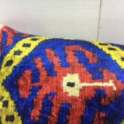 Handwoven Silk Ikat Lumbar Pillow Cover, Modern Home Decor - 10x24 - thumbnail 3