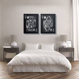 King & Queen Of Spades Canvas Print Set, Couple's Wall Art - thumbnail 2