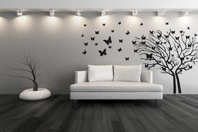 Butterfly Tree Wall Decal Sticker Home Beautiful Pretty Branch Romantic Bedroom Mural Vinyl - image 1