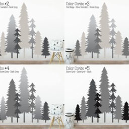 Large Forest Wall Decals - Mural, Tree Decals, Woodland Nursery, Kids Room Decor - thumbnail 2