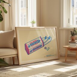 Retro Surf Art Print, Eat The Wave Gum, Coastal Wall Decor - thumbnail 2