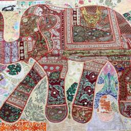 Elephant Tapestry Vintage Patchwork, Bohemian Wall Hanging - 80x100 Inches - thumbnail 2