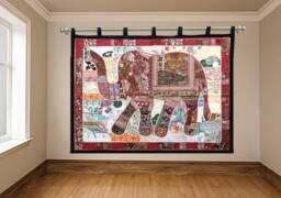 Elephant Tapestry Vintage Patchwork, Bohemian Wall Hanging - 80x100 Inches