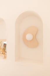 Organic Wooden Wall Light With Glass Globe - thumbnail 1
