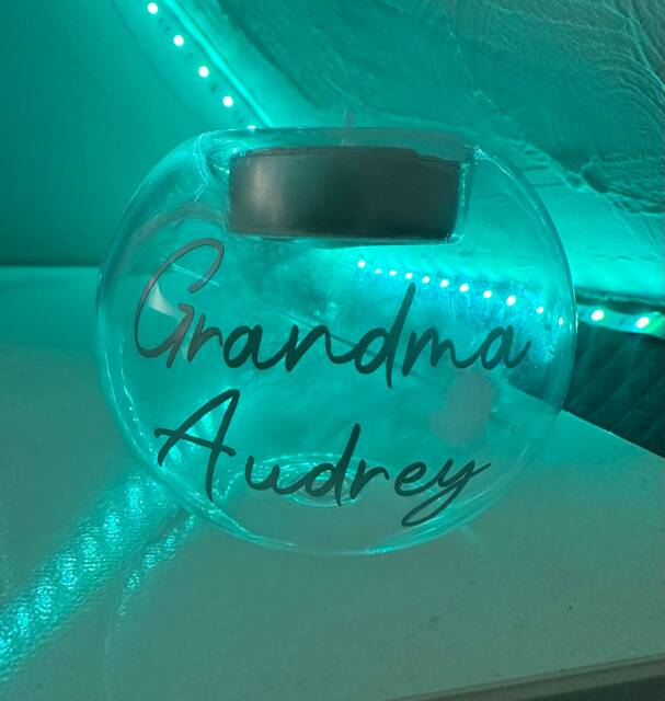 Remembrance Memorial Tea Light Holder With Name Personalised Feather - image 1