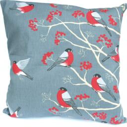 Pillow Cover Grey Red Black Birds Robins Rowan Tree Birch Birds Botanical Decorative Pillow For Throw Pillows Floor Cushions Accent Pillows - thumbnail 2
