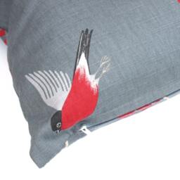 Pillow Cover Grey Red Black Birds Robins Rowan Tree Birch Birds Botanical Decorative Pillow For Throw Pillows Floor Cushions Accent Pillows - thumbnail 3