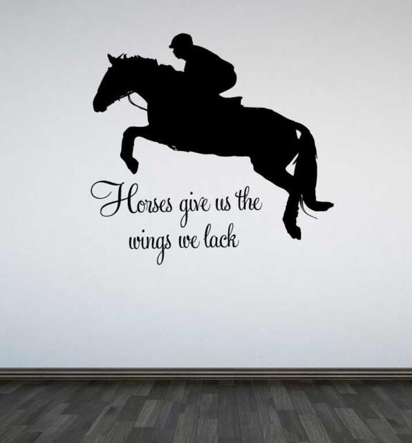 Jumping Horse Wall Decal Horses Give Us The Wings We Lack Inspirational Quote Sticker - image 1