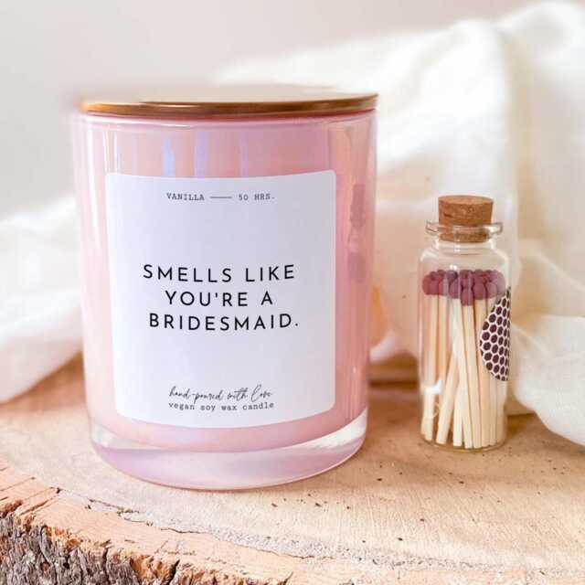 Smells Like It's You're A Bridesmaid Scented Candle With Metal Lid Bridesmaid Proposal Gift For Bridal Shower Hen Party Gift Her - image 1