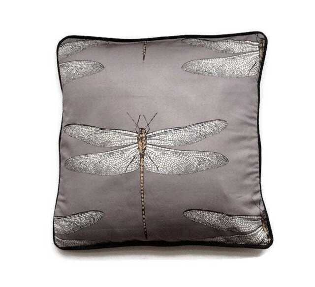 Botanical Dragonfly Cotton Cushion Cover Harlequin Demoiselle Fabric - image 1