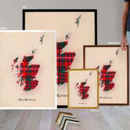 Clan Mackinnon Red Scottish Tartan Map - Of Scotland Family Wall Decor, Ready To Hang - thumbnail 3