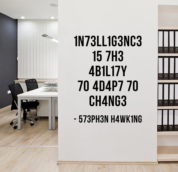 Intelligence Is The Ability Stephen Hawking Wall Decal Vinyl Sticker Inspirational Quote Saying Science Art Office Decor Gift Poster 2Sh - image 1