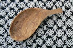 Hand Carved Olive Wood Bowl With Handle Rustic Soap Dish, Jewelry Tray