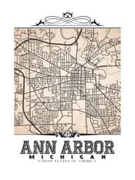 Ann Arbor Michigan Map Art Print Vintage Sepia Style - thumbnail 3