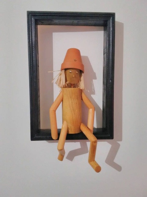 Contemplation - The Log Thinker Little Wooden Man