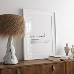 Best Friend Definition Print - Printed Onto Thick 240Gsm Premium Finish Paper - A5, A4 & A3 Sizes Available - thumbnail 2