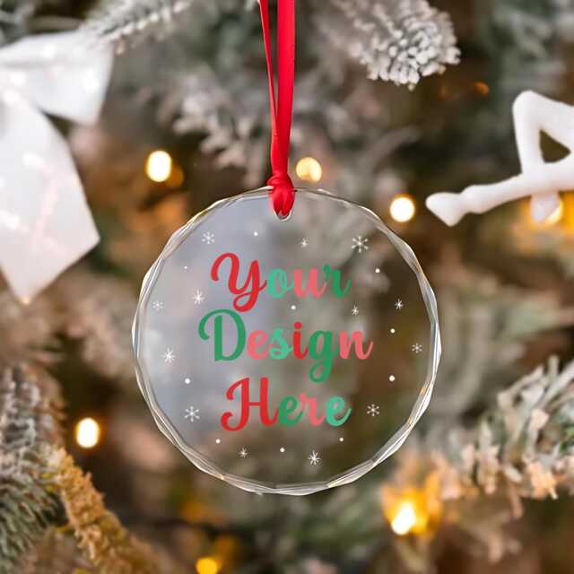 Personalized Business Logo Christmas Glass Ornament Gift, Custom Company Ornament, Employee - image 1