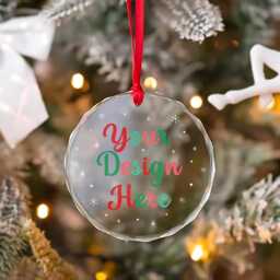 Personalized Business Logo Christmas Glass Ornament Gift, Custom Company Ornament, Employee - thumbnail 1
