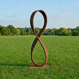 steel Garden Sculpture Abstract Modern Art, Rustic Patina Finish