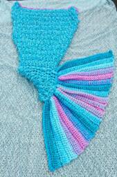 Crochet Mermaid Tail Blanket Chunky Snuggle Sack, Handmade UK - thumbnail 1