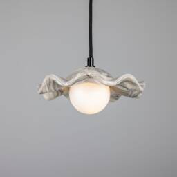 Rivale Pendant Light With Wavy Marbled Ceramic Shade 8.25