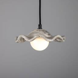 Rivale Pendant Light With Wavy Marbled Ceramic Shade 8.25 - thumbnail 2