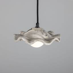 Rivale Pendant Light With Wavy Marbled Ceramic Shade 8.25 - thumbnail 3