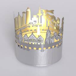 Frankfurt Skyline Shadow Play Lantern Candle Attachment - Mesmerizing Souvenir For Fans Beautiful Room Decor - thumbnail 4