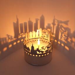 Frankfurt Skyline Shadow Play Lantern Candle Attachment - Mesmerizing Souvenir For Fans Beautiful Room Decor