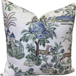 G.p & J Baker Knights Tale Light Sage/Blue Double Sided Cushion Cover Pillow Coverts - thumbnail 2