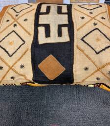 Kuba Cloth Pillow, African Mudcloth Luxury Vintage Ethic Ankara Pillow - thumbnail 1