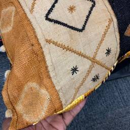 Kuba Cloth Pillow, African Mudcloth Luxury Vintage Ethic Ankara Pillow - thumbnail 2