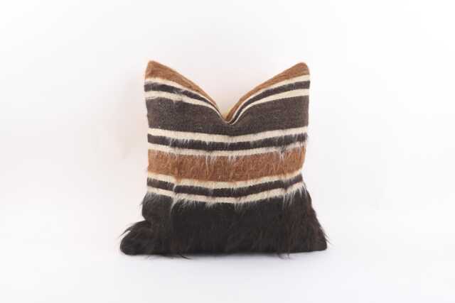 Handwoven Wool Kilim Pillow Cover, Turkish Rug Cushion 16x16 - image 1