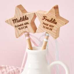 Personalised Wooden Star Wand Keepsake - Flower Girl Page Boy Gift - thumbnail 2