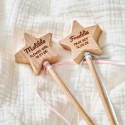Personalised Wooden Star Wand Keepsake - Flower Girl Page Boy Gift - thumbnail 3