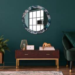 stormy Sea, Blue, Round Mirror Frame, Decorative Mirror, Frame Print, Unique Wall - thumbnail 2
