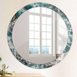 stormy Sea, Blue, Round Mirror Frame, Decorative Mirror, Frame Print, Unique Wall - thumbnail 4