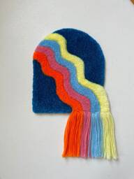 Hand Made Tufted Rug - Rainbow Waterfall Home Creative Aesthetic Decor Real Handmade Round Wall Carpet Pictire 100% Acrylic - thumbnail 1