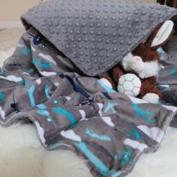 Aviator Baby Blanket, Teal Airplane Minky Cuddle Fabric, Shower Gift, Usa Handcrafted - thumbnail 3
