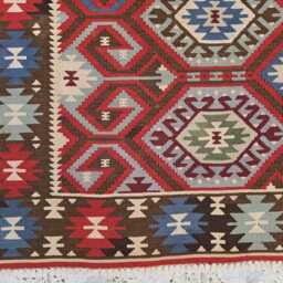 Handmade Afghan Kilim Rug Tribal Geometric Wool Runner, 6.2 X 3.2 Ft - thumbnail 3
