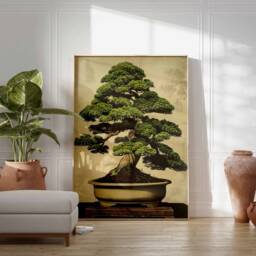 Bonsai Tree Poster, Japanese Print, Floral Traditional Wall Art, Oriental Poster - thumbnail 3