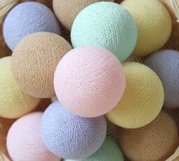 20 Handmade Loose Cotton Balls - No Lighting String Diy Fairy Nursery Night Light Baby Shower Pastel Garland Girl Boy Bedroom Gift - thumbnail 4