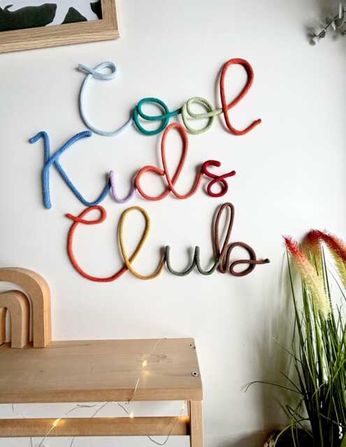 Handmade Cool Kids Club Sign For Kids Room Decor & Nursery Wall Art Colourful Name Playroom - image 1