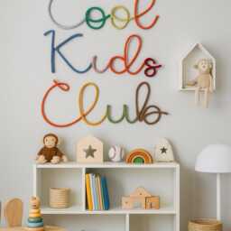 Handmade Cool Kids Club Sign For Kids Room Decor & Nursery Wall Art Colourful Name Playroom - thumbnail 2